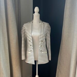 H&M Black and White Striped Blazer